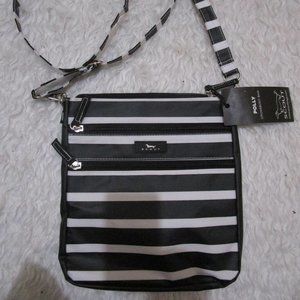 SCOUT "Polly" Zipper Crossbody bag "Fleetwood" black and white stripes NWT